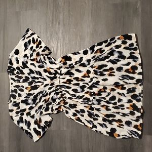 Shein All Over Print Surplice Front Ruffle Hem Dress